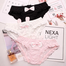 Load image into Gallery viewer, SP&amp;CITY Lolita Girls Cute Bow Cotton Underwear Women Ruffle Seamless Panties Solid Rabbit Ears Briefs Cartoon Lingerie Student
