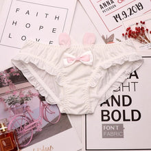 Load image into Gallery viewer, SP&amp;CITY Lolita Girls Cute Bow Cotton Underwear Women Ruffle Seamless Panties Solid Rabbit Ears Briefs Cartoon Lingerie Student
